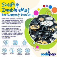 Zombie eMat - Enrichment Lick Mat for Dogs and Cats | Halloween Skull Design | SodaPup