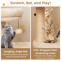 40 Inch Multi-level Cat Tower with Condo and Dangling Jingle Ball