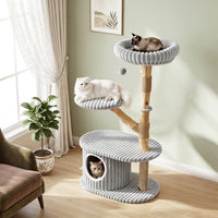 41-Inch Cat Tower with Real Wood Branches & Scratching Posts