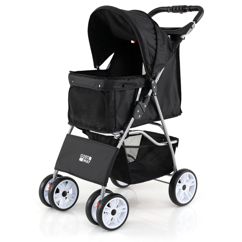 4 Wheel Pet Stroller for Small Dogs Cats up to 33 LBS