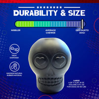 Magnum Sugar Skull Dog Chew Toy & Treat Dispenser - USA Made | SodaPup