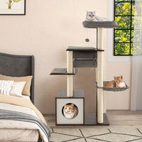 53 Inch Cat Tree with Condo and Swing Tunnel