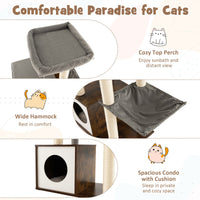 53 Inch Cat Tree with Condo and Swing Tunnel