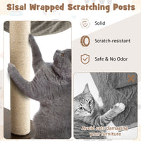 53 Inch Cat Tree with Condo and Swing Tunnel