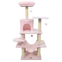 58" Multi-Level Cat Tree Soft Plush Cat Tower with Padded Top Perch