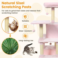 58" Multi-Level Cat Tree Soft Plush Cat Tower with Padded Top Perch