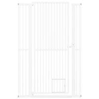 59" Extra Tall Pet Gate Heavy-Duty Metal Cat Gate with Wide Opening-White