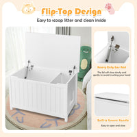 Wooden Cat Litter Box Enclosure with Top Opening Side Table Furniture
