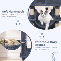66 Inch Tall Cat Tree Multi-Level Cat Tower with 2 Condos Sisal Scratching Posts