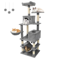 66 Inch Tall Cat Tree Multi-Level Cat Tower with 2 Condos Sisal Scratching Posts