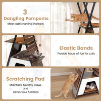 73 Inch Multi-level Cat Tree for Indoor Cats with Elevated Perch and Large Condo