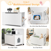 Wooden Cat Litter Box Enclosure with Top Opening Side Table Furniture