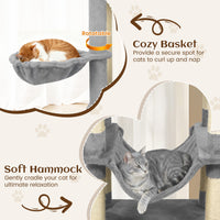 80 Inches Tall Cat Tree with 2 Large Condos and Dangling Toys