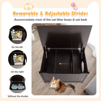Wooden Cat Litter Box Enclosure with Top Opening Side Table Furniture