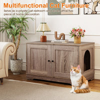 Cat Litter Box Enclosure Furniture Indoor Wooden Cat House End Side Table Nightstand