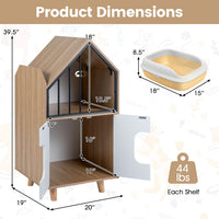 Cat Litter Box Enclosure with Shelf and Double Doors