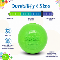 Glitter Ball Dog Toy | Soft PUP-X Rubber Floating Fetch Ball with Treat Dispenser | USA Made