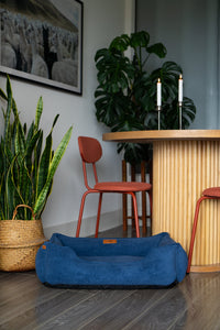 Chester & Lee | Fancy Corduroy Sleeper Dog Bed Blue