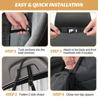 Dog Car Seat Cover Protector for Back Seat with Mesh Windows-Black