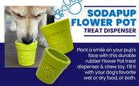 Large Flower Pot eCup Dog Treat Dispenser | Durable USA-Made Enrichment Toy | SodaPup