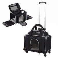 Rolling Pet Carrier with Wheels for Cats and Small Dogs
