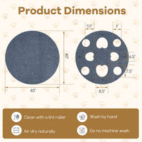 Interactive Foldable Cat Tunnel for Indoor Cats 40" Round Large Enrichment Play Felt Mat