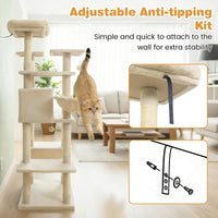 Large Cat Tree for Indoor Cats 63" Tall Cat Tower
