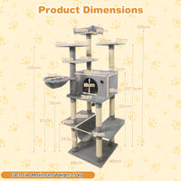 Large Cat Tree for Indoor Cats 63" Tall Cat Tower