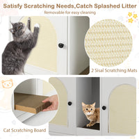 43 Inches Cat Litter Box Enclosure with Storage and Double Rooms-White