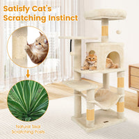 Multi-Level Cat Tower with 2-Door Condo and Padded Top Perch