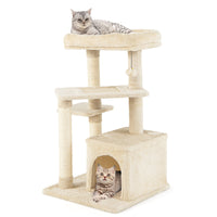 Cat Tree with Perch and Hanging Ball for Indoor Activity Play and Rest