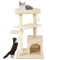 Cat Tree with Perch and Hanging Ball for Indoor Activity Play and Rest