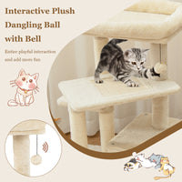 Cat Tree with Perch and Hanging Ball for Indoor Activity Play and Rest
