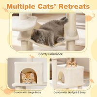 Multi-level Cat Tree Modern Cat Tower with Upholstered Perch and 2 Cat Condo