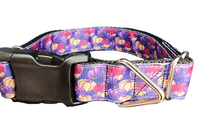 Halloween Purple Pumpkin Patch Nylon Dog Collar