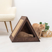 Stylish Wooden Cat Houses - Dark Walnut