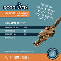 Dogginstix Braided Lamb Collagen Double Knot Dog Chew – Natural, Grass-Fed, Low Fat Treat
