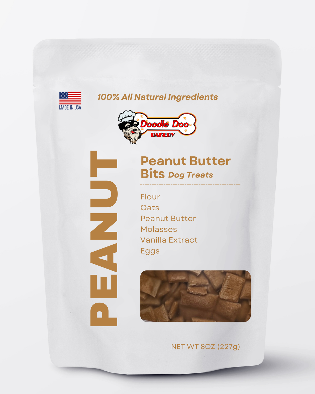 Homemade Dog Treats - Peanut Butter Bits Dog Biscuits 1/2lb