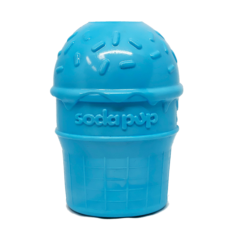 Ice Cream Cone Rubber Dog Chew Toy | Treat Dispenser | USA Made | SodaPup