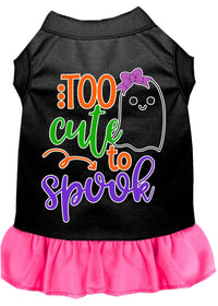 Halloween Pet Dog & Cat Dress, "Too Cute To Spook - Girly Ghost"