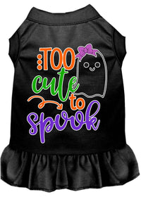 Halloween Pet Dog & Cat Dress, "Too Cute To Spook - Girly Ghost"