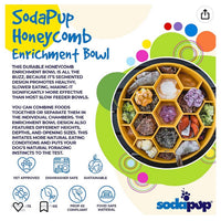 Honeycomb eBowl Deep Slow Feeder Dog Bowl for Enrichment | USA Made