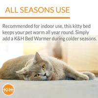K&H Amazin’ Thermo-Kitty Pad Heated Cat Bed – Indoor Cat Warming Pad with 4-Watt Removable Heater, Machine Washable
