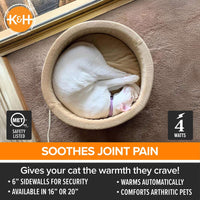 K&H Pet Products Thermo-Kitty Bed Indoor Heated Cat Bed – Safe, Energy Efficient & Washable