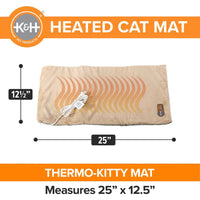 K&H Thermo-Kitty Heated Cat Bed – Energy-Efficient, MET Certified Indoor Cat Warming Mat