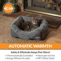 K&H Thermo-Pet Lounge Sleeper Heated Cat & Small Dog Bed – Plush, Non-Slip, Machine Washable Indoor Pet Bed