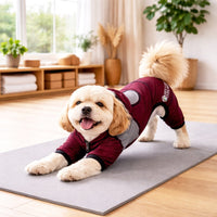 Pet Life ®  Active 'Fur-Breeze' Medium-weight 4-Way-Stretch Full Body Hooded Dog Yoga sweater