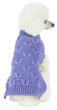 Pet Life ® Butterfly Stitched Heavy Cable Knitted Fashion Turtle Neck Dog Sweater