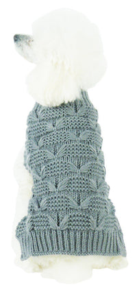 Pet Life ® Butterfly Stitched Heavy Cable Knitted Fashion Turtle Neck Dog Sweater