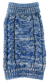 Pet Life ® Classical 'True Blue' Heavy Cable Knitted Ribbed Fashion Dog Sweater
